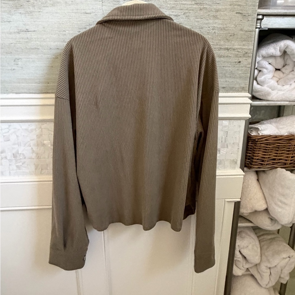 NWOT New XL 12 SHEIN flap pocket Corduroy Button-Up Jacket blazer olive green - Picture 12 of 17